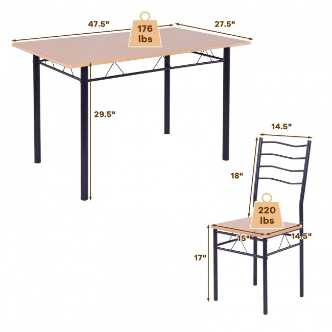 5 Pces Small Apartment Kitchen Table and Chairs Set