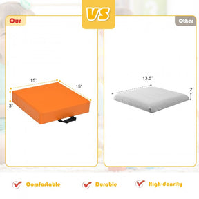 6 Piece 15 Inches Square Toddler Floor Cushions Flexible Soft Foam Seating with Handles