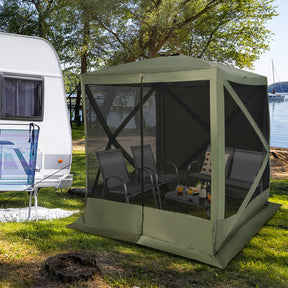 6.7 x 6.7 Feet Pop Up Gazebo Portable Screen Tent Instant Canopy Shelter with Netting and Carry Bag for Camping