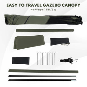 6.7 x 6.7 Feet Pop Up Gazebo Portable Screen Tent Instant Canopy Shelter with Netting and Carry Bag for Camping