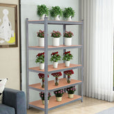 72" Heavy Duty Steel Storage Shelves Garage Muscle Rack with 5 Tier Adjustable Metal Shelving Unit for Basement