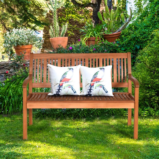 Two Person Solid Wood Garden Bench