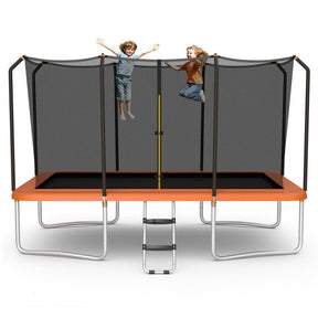 8 x 14 Feet Outdoor Rectangular Trampoline 440LBS Bearing Recreational Trampolines with Waterproof Pad