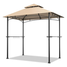 8 x 5 Feet Outdoor Grill Gazebo Patio Barbecue Canopy Tent Shelter with 2 Shelves and 5 Hooks
