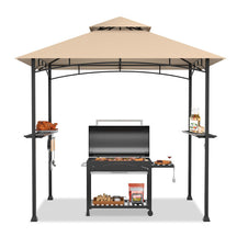 8 x 5 Feet Outdoor Grill Gazebo Patio Barbecue Canopy Tent Shelter with 2 Shelves and 5 Hooks