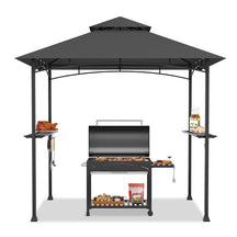 8 x 5 Feet Outdoor Grill Gazebo Patio Barbecue Canopy Tent Shelter with 2 Shelves and 5 Hooks