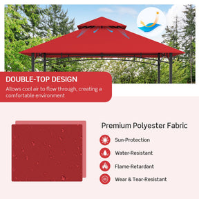 8 x 5 Feet Outdoor Grill Gazebo Patio Barbecue Canopy Tent Shelter with 2 Shelves and 5 Hooks