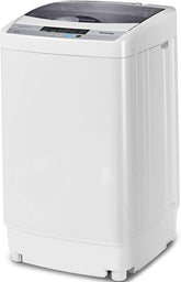 9.92 LBS Portable Full-Automatic Washing Machine 8 Water Level Compact Laundry Washer Dryer Combo with Built-in Drain Pump and LED Display