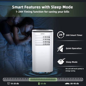 9000 BTU 3-in-1 Portable Air Conditioner AC Cooling Unit with Remote Control and LED Display