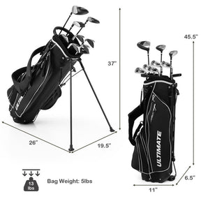 Complete Golf Clubs Package Set with Free Putter & Stand Bag for Men Women