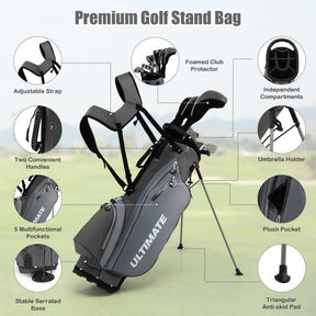 Complete Golf Clubs Package Set with Free Putter & Stand Bag for Men Women