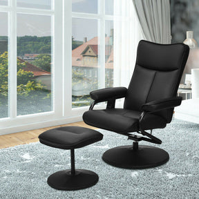 Electric Massage Recliner Chair Faux Leather Swivel Overstuffed Padded Seat Chairs with Remote Control and Ottoman