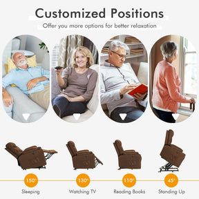 Electric Power Lift Recliner Sofa Fabric Massage Chair with Heated Vibration and Remote Control for Elderly