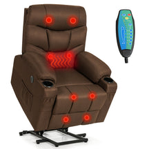 Electric Power Lift Recliner Sofa Fabric Massage Chair with Heated Vibration and Remote Control for Elderly