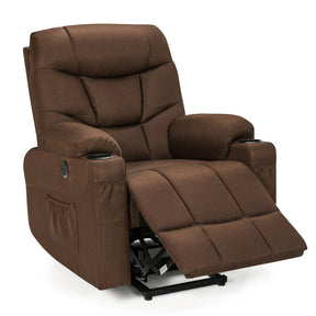Electric Power Lift Recliner Sofa Fabric Massage Chair with Heated Vibration and Remote Control for Elderly