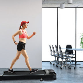 Electric Treadmill Walking Pad Under Desk Treadmill with Touchable LED Display and Wireless Remote Control