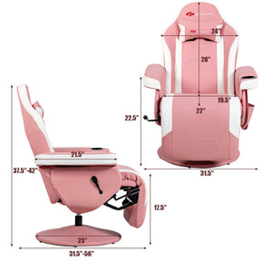 Ergonomic High Back PU Leather Computer Office Chair Swivel Massage Gaming Recliner with Adjustable Backrest and Footrest