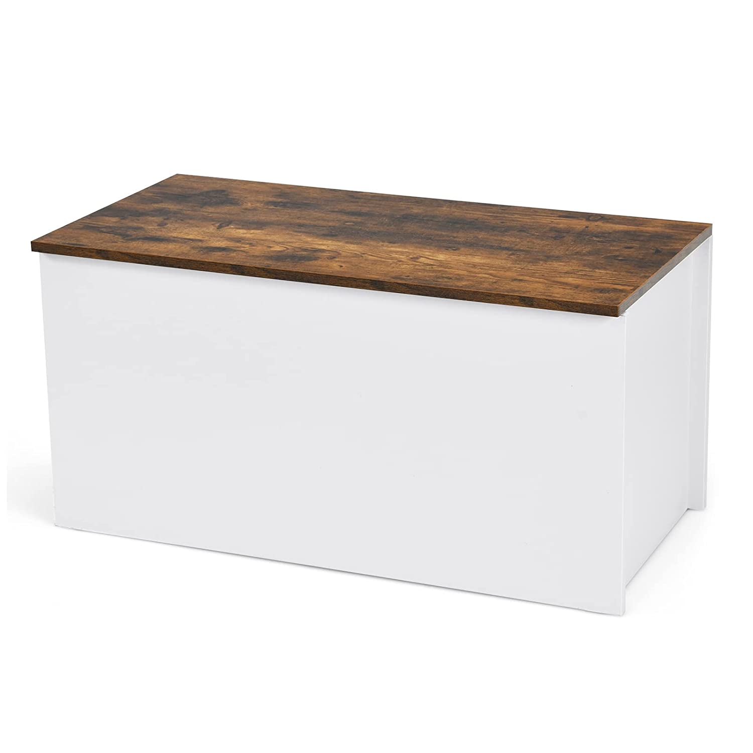 Flip-top Storage Chest Lift Top Porch Storage Bench 35.5” Deck Box with Safety Hinges Pneumatic Rod
