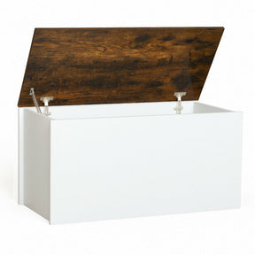 Flip-top Storage Chest Lift Top Porch Storage Bench 35.5” Deck Box with Safety Hinges Pneumatic Rod