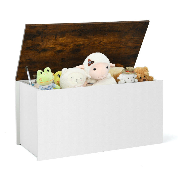 Flip-top Storage Chest Lift Top Porch Storage Bench 35.5” Deck Box with Safety Hinges Pneumatic Rod