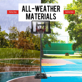 Portable Basketball Hoop Height Adjustable Shatterproof PVC Backboard with Wheels and 2 Nets