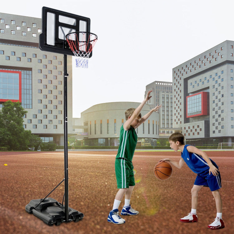Portable Basketball Hoop Height Adjustable Shatterproof PVC Backboard with Wheels and 2 Nets