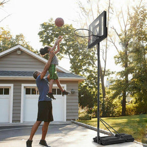 Portable Basketball Hoop Height Adjustable Shatterproof PVC Backboard with Wheels and 2 Nets