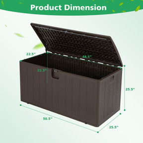 105 Gallon Outdoor Storage Deck Box Weather Resistant Storage Container with Lockable Cover