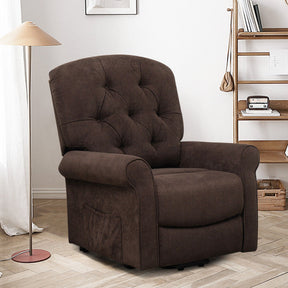 Power Lift Chair Electric Recliner Sofa with Adjustable Backrest Footrest and Side Pocket for Elderly