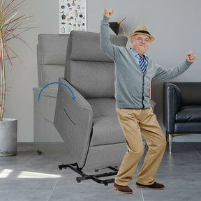 Power Lift Massage Recliner Chair Soft Warm Fabric Sofa Lounge Chair Home Theater Seating with Remote Control and Heavy Padded Cushion for Elderly