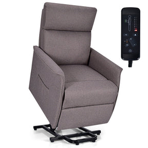 Power Lift Massage Recliner Chair Soft Warm Fabric Sofa Lounge Chair Home Theater Seating with Remote Control and Heavy Padded Cushion for Elderly