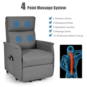 Power Lift Massage Recliner Chair Soft Warm Fabric Sofa Lounge Chair Home Theater Seating with Remote Control and Heavy Padded Cushion for Elderly