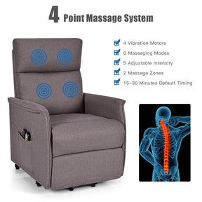Power Lift Massage Recliner Chair Soft Warm Fabric Sofa Lounge Chair Home Theater Seating with Remote Control and Heavy Padded Cushion for Elderly