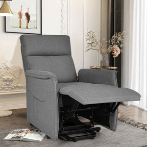 Power Lift Massage Recliner Chair Soft Warm Fabric Sofa Lounge Chair Home Theater Seating with Remote Control and Heavy Padded Cushion for Elderly