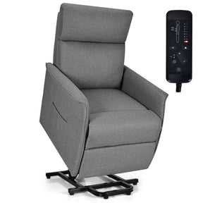 Power Lift Massage Recliner Chair Soft Warm Fabric Sofa Lounge Chair Home Theater Seating with Remote Control and Heavy Padded Cushion for Elderly