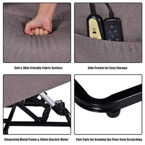Power Lift Massage Recliner Chair Soft Warm Fabric Sofa Lounge Chair Home Theater Seating with Remote Control and Heavy Padded Cushion for Elderly
