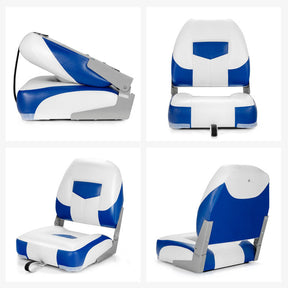 Set Of 2 High Back Folding Boat Seat Fishing Chair with Fully Filled Foam