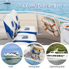 Set Of 2 High Back Folding Boat Seat Fishing Chair with Fully Filled Foam