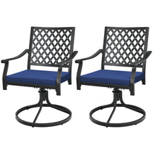 Set of 2 Patio Dining Chairs Outdoor 360° Swivel Rocker Chair Bistro Set with Cushion and Armrest