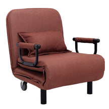 Single Person Recliner Folding Chaise Lounge Couch Convertible Sofa Bed Sleeper Chair with Adjustable Backrest