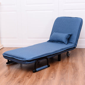 Single Person Recliner Folding Chaise Lounge Couch Convertible Sofa Bed Sleeper Chair with Adjustable Backrest