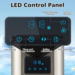 60LBS/24H Countertop Nugget Ice Maker Portable Pebble Ice Machine with 24H Timer and Self-Cleaning Function