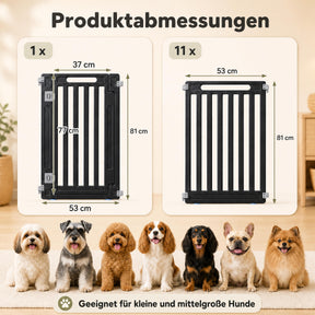 Indoor Outdoor Dog Playpen, 81cm Height, 8/10/12 Panels, Black/White