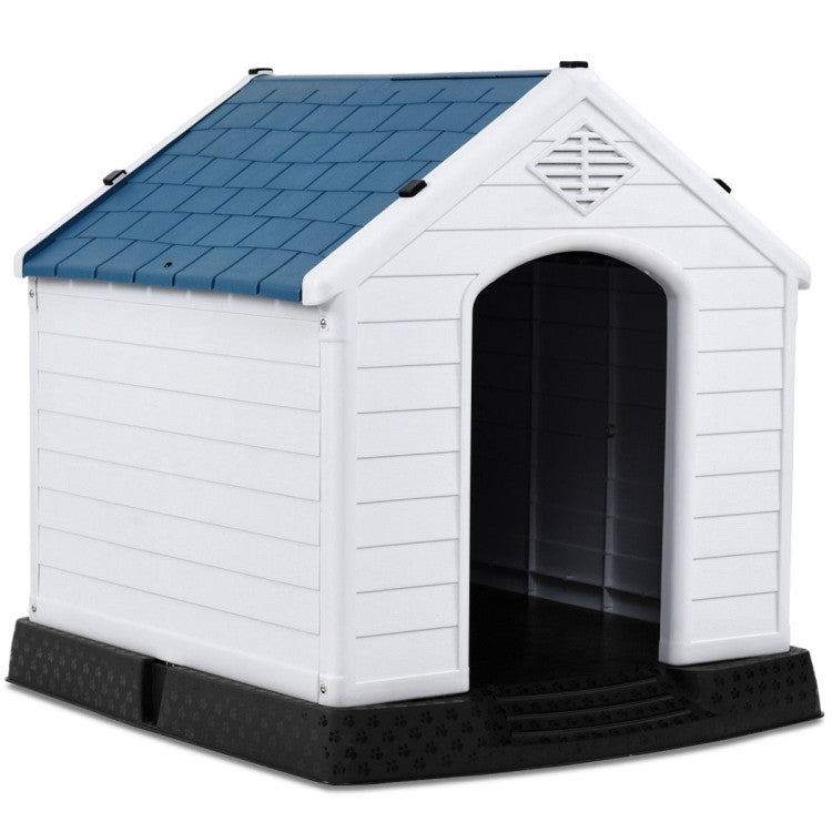 Dog House Made of Plastic with Ventilation System and Fastening Device