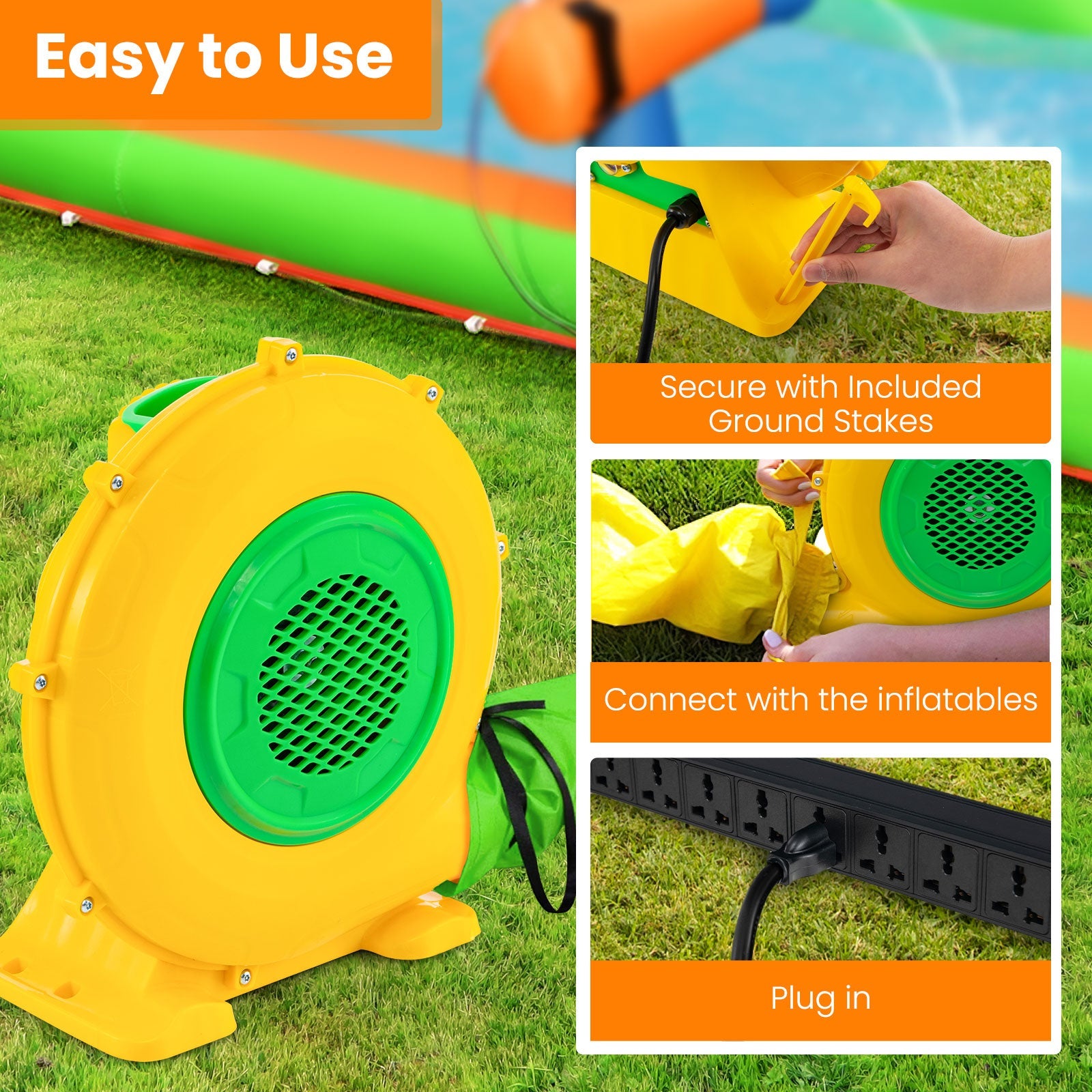 680W 1 Electric Blower, 2100 PA Air Blower for Inflatable