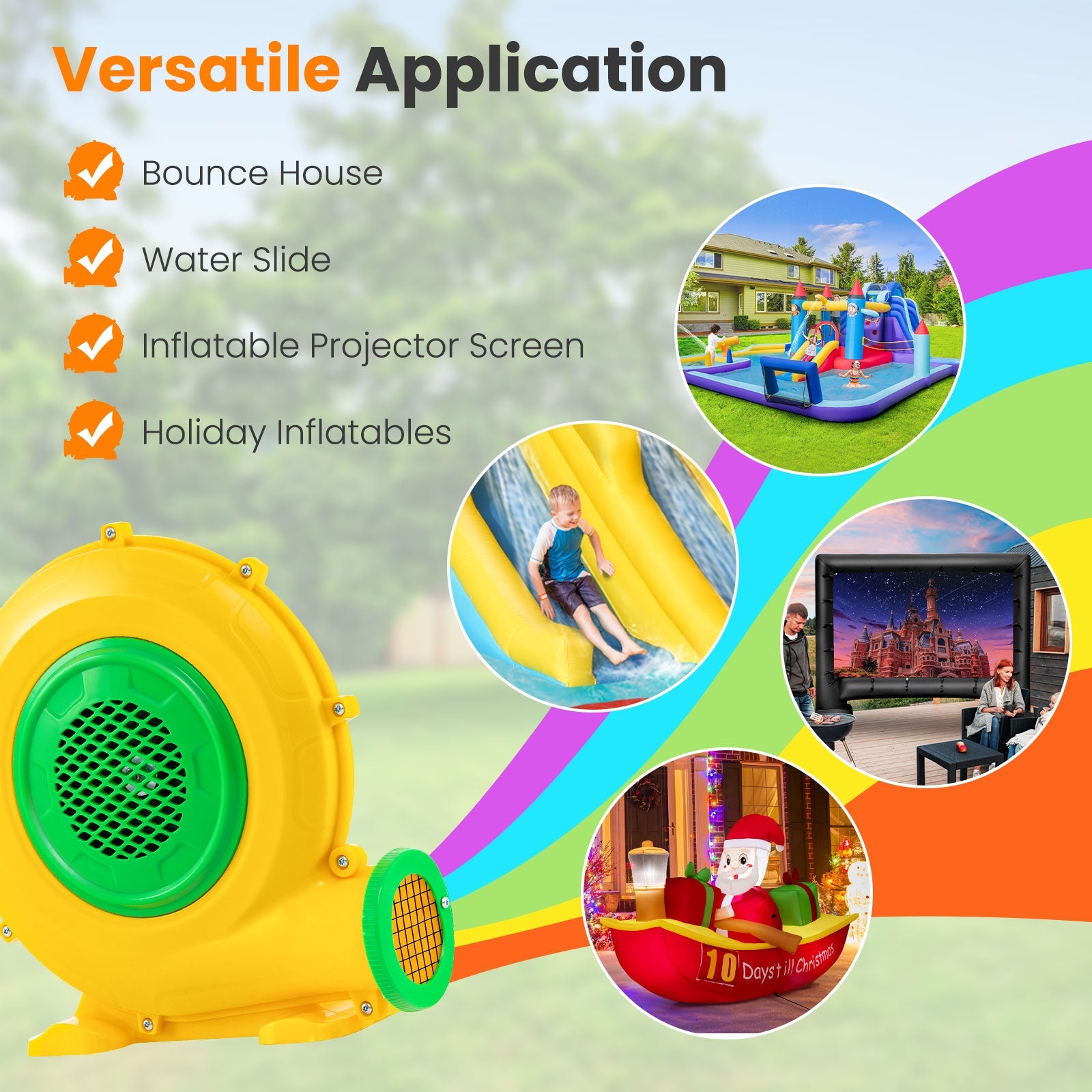 680W 1 Electric Blower, 2100 PA Air Blower for Inflatable