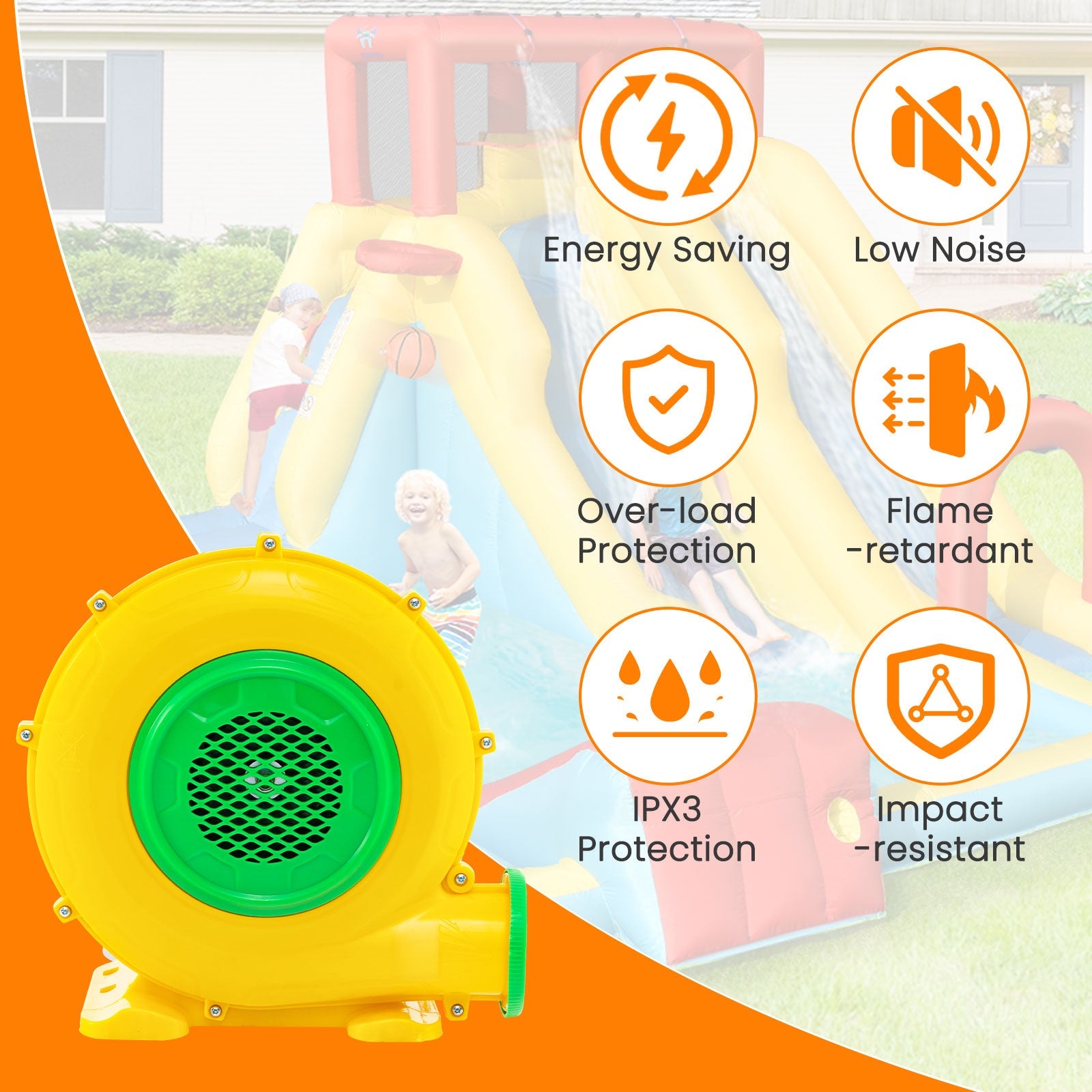 680W 1 Electric Blower, 2100 PA Air Blower for Inflatable
