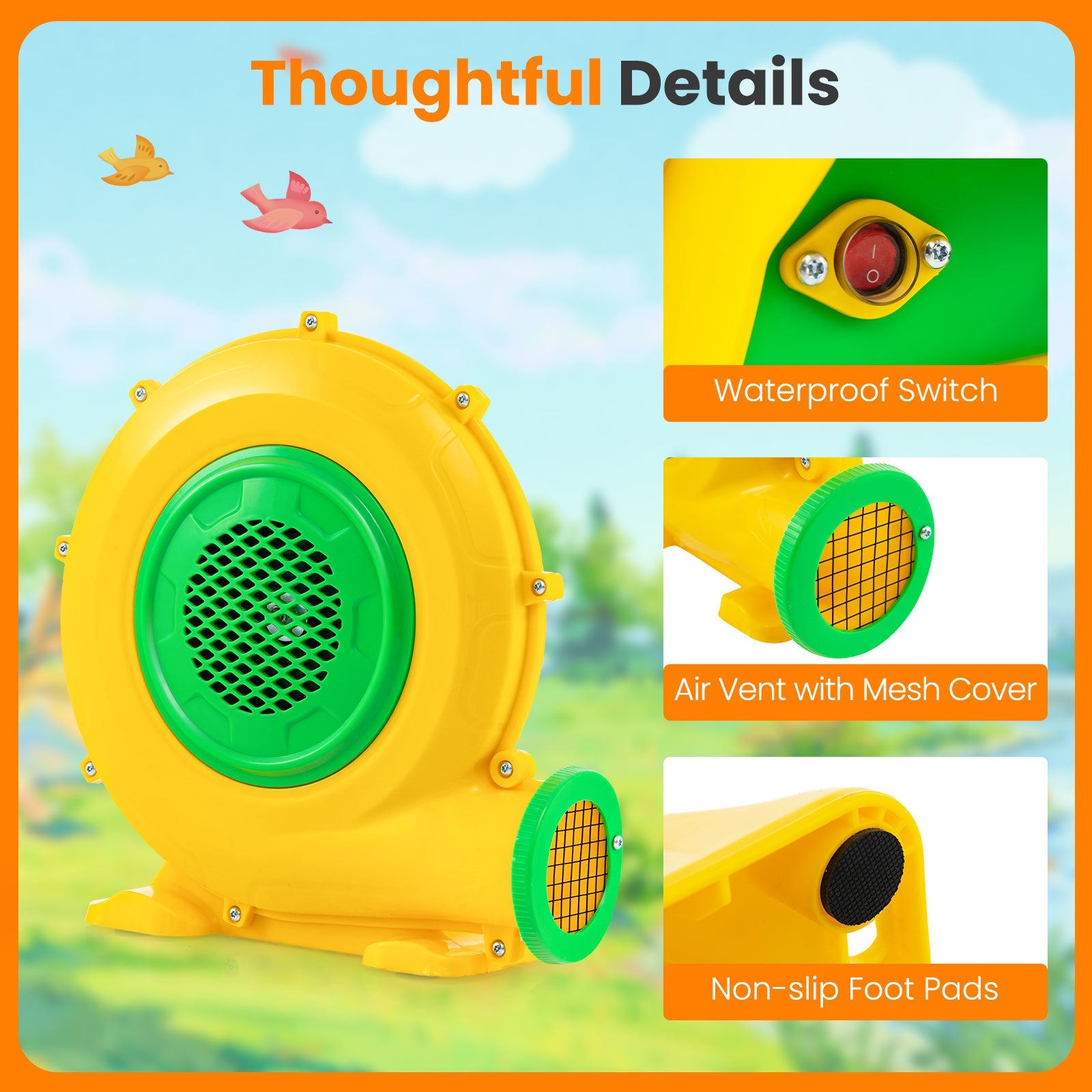 680W 1 Electric Blower, 2100 PA Air Blower for Inflatable