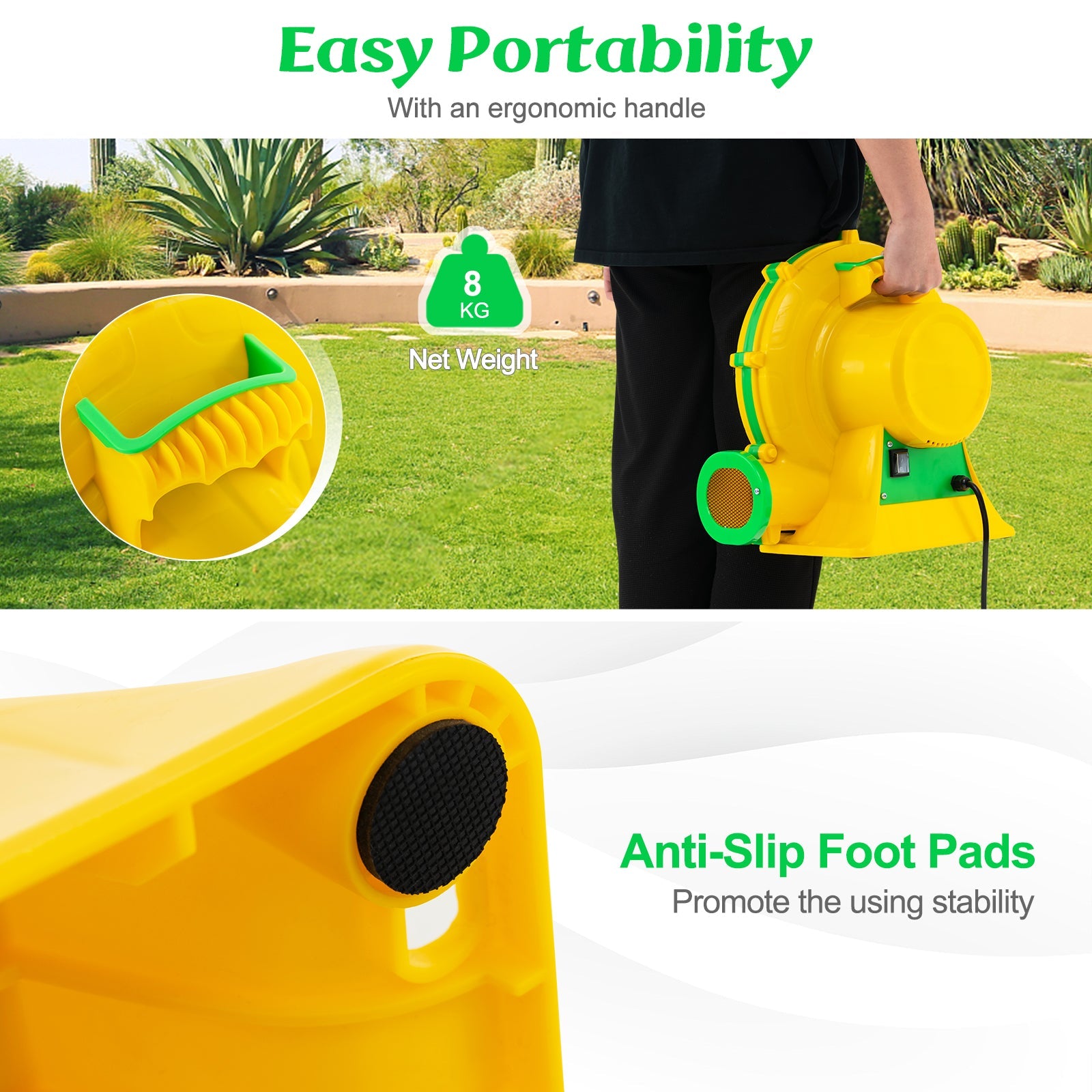 950W 1.3 HP Electric Blower, 2160 PA PA Air Blower for Inflatables
