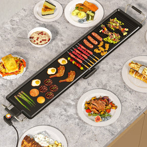 100 cm Electric Griddle, Extra Large Teppanyaki Grill with 2 Nonstick Surfaces